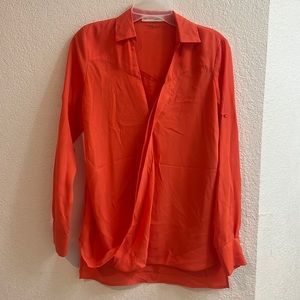 Long sleeve chiffon blouse